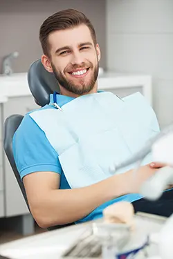 Smiling dental patient